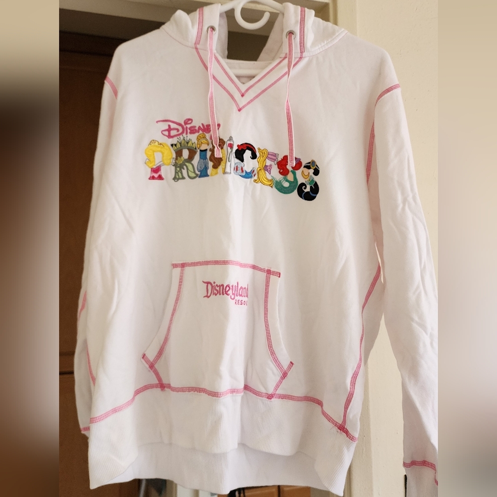 Disneyland Princess White Hoodie with Character Design